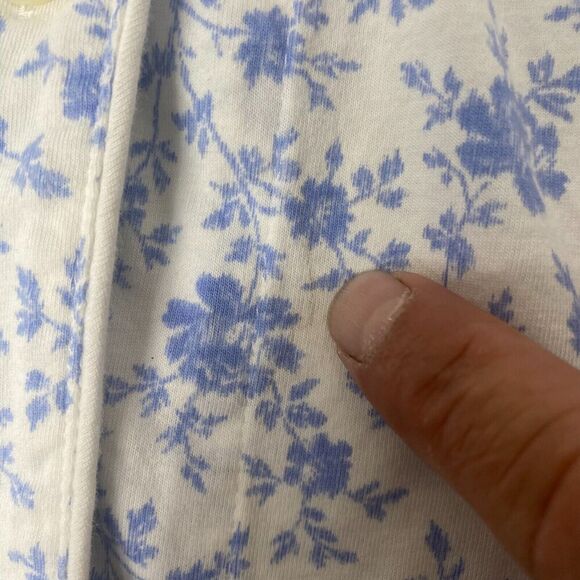 Lauren Ralph Lauren Women's COTTON Blue White Floral PJ Sleep Night Shirt Size S - Picture 6 of 13